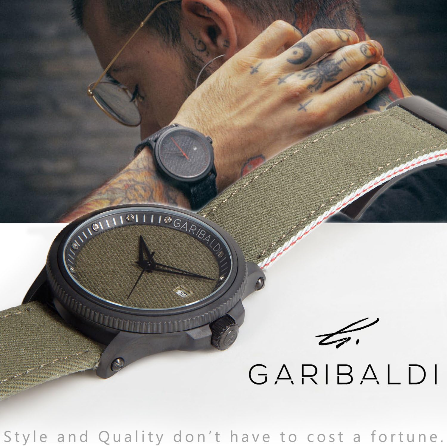 GARIBALDI （BK×BK） 逆輸入！日本デニム使用 リストウォッチ 【公式通販】